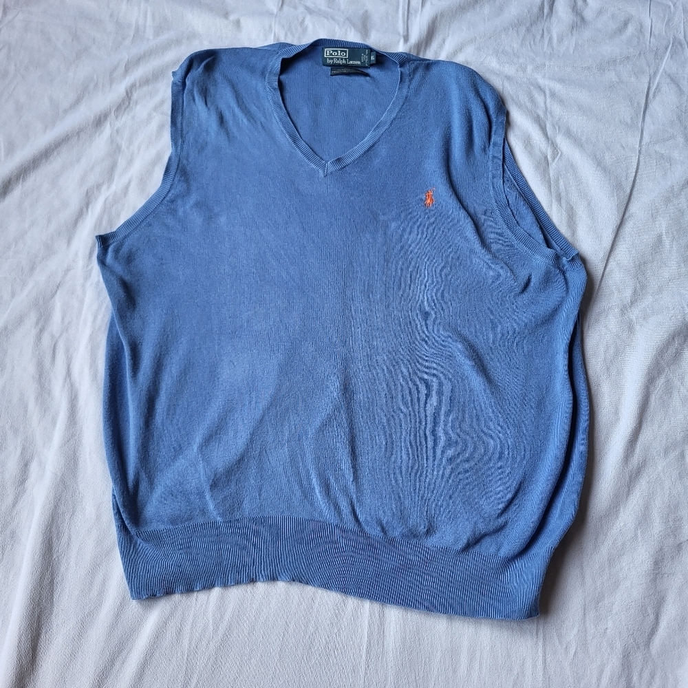 Polo Ralph Lauren Sweater Vest Golf Size XL High V Neck Preppy Old Money
